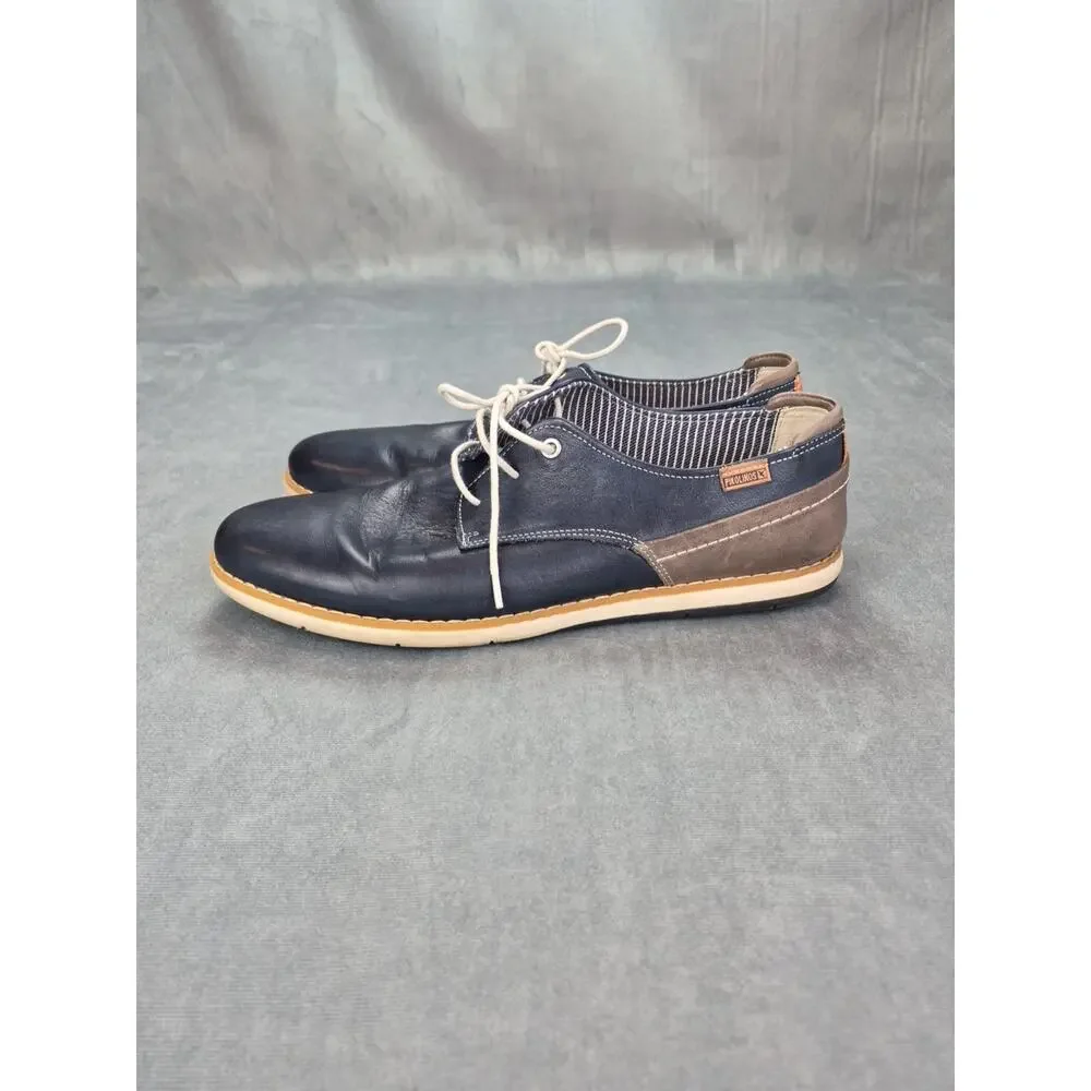 Pikolinos Olvera Lace Up Oxford Leather Shoes Blue Gray Men's 45 US 11-11.5